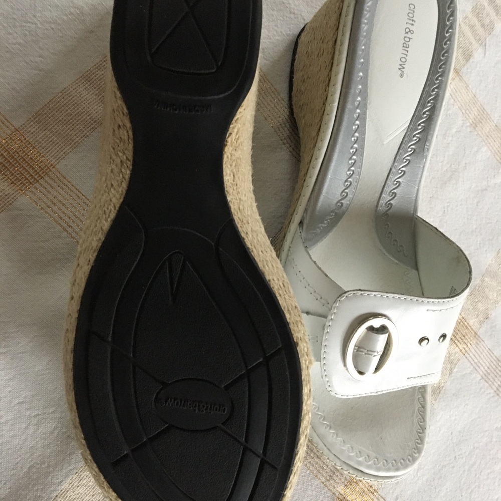🎁2/$12 NWOT 7 1/2M LEATHER SANDALS BY CROFT & BARROW - Picture 3 of 9